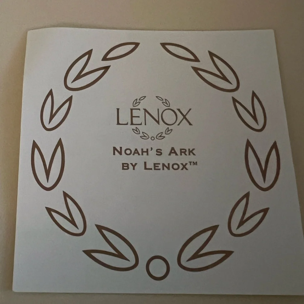 Lenox Noahs Ark Ivory China Wall Clock With Pendulum w/Original Box, Cards
